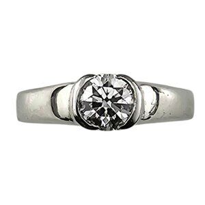 14K White Gold and Platinum Diamond Engagement Ring Size 6.25 #23554